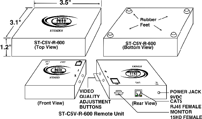 VGA Remote Receiver (ST-C5V-R-600)