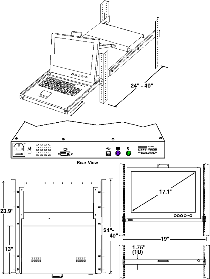 Maximum Tilt Angle for RACKMUX KVM and Terminal Drawers