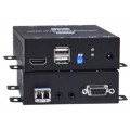 4K 18Gbps HDMI USB KVM Extender via Two LC Singlemode Fiber Optic Cables