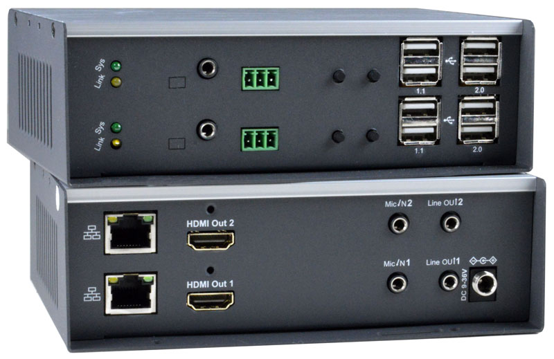 extensión KVM red Ethernet de teclado y ratón sin pérdida de latencia Plug & Play Mirabox Extensor USB KVM HDMI 4K sobre un solo Cat5e/6 hasta 100m 4 puertos USB 2.0 