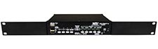SPLITMUX-USB4K18GB-4 – Included 1RU rackmount kit installed with the front panel buttons facing the front.
