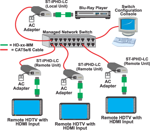 Point-to-Many Connections Using an Unmanaged Network Switch