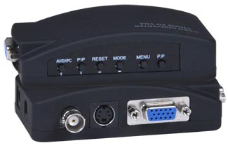 BNC/RCA Composite Video + S-Video to VGA Converter