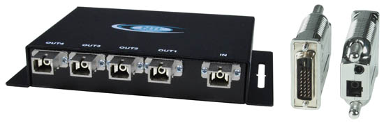 DVI Splitter/Extender via Multimode Fiber Optic Cable up to 3,280 Feet