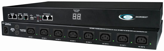 IPDU-S8-P10-CLR - Secure Remote Power Control Unit with Environmental Monitoring, 8 Outputs, 10A Input/Output Current, Euro/UK