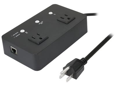 Low-Cost 2-Port Remote Power Reboot Switch with NEMA 5-15R Outlets