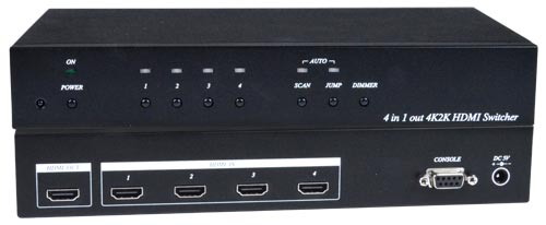 4K 18Gbps HDMI Switch with IR & RS232 Control, 4-Port