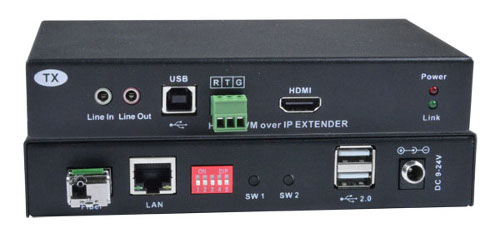 4K 10.2Gbps HDMI USB KVM Extender via One CAT6/7 Cable or LC Singlemode/Multimode Fiber Optic Cable