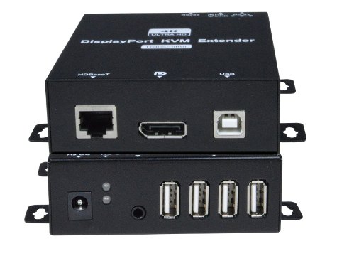 4K DisplayPort USB KVM Extender via CATx Cable with RS232