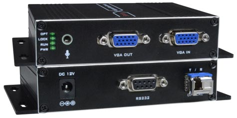 VGA Extender via One LC Singlemode Fiber Optic Cable