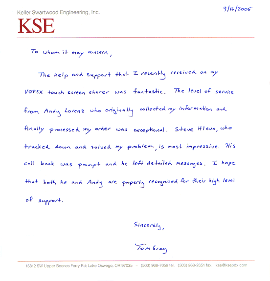 VOPEX touch screen monitor sharer customer testimonial