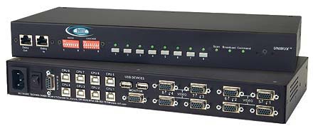 VGA USB KVM Switch Control PC SUN MAC Computer Server RS232 Audio