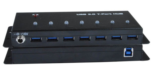Industrial USB 3.0 Bus-Powered Hub, 7 Port