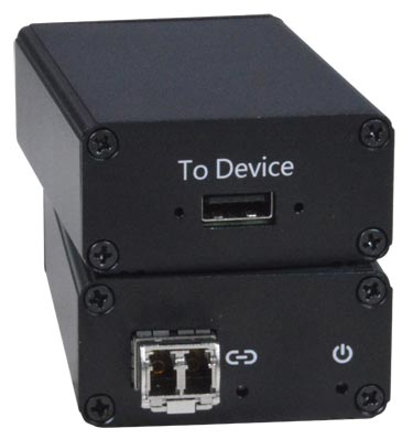 1-Port USB 3.0 Extender via Two LC Singlemode or Multimode Fiber Optic Cables up to 1,148 Feet