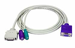 VMTINT cable connects PS/2 keyboard monitor mouse to NTI high density KVM switch