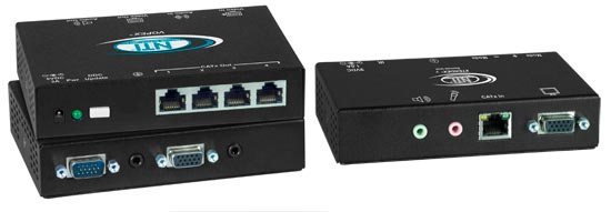 VGA Video/Audio Splitter/Extender via CAT5 to 1,000 Feet