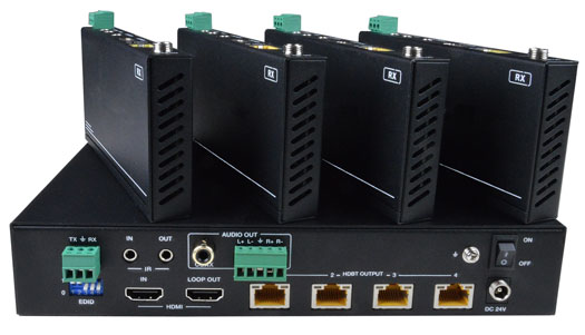 4K 18Gbps HDMI Splitter/Extender via CAT6/6a/7: 4-Port